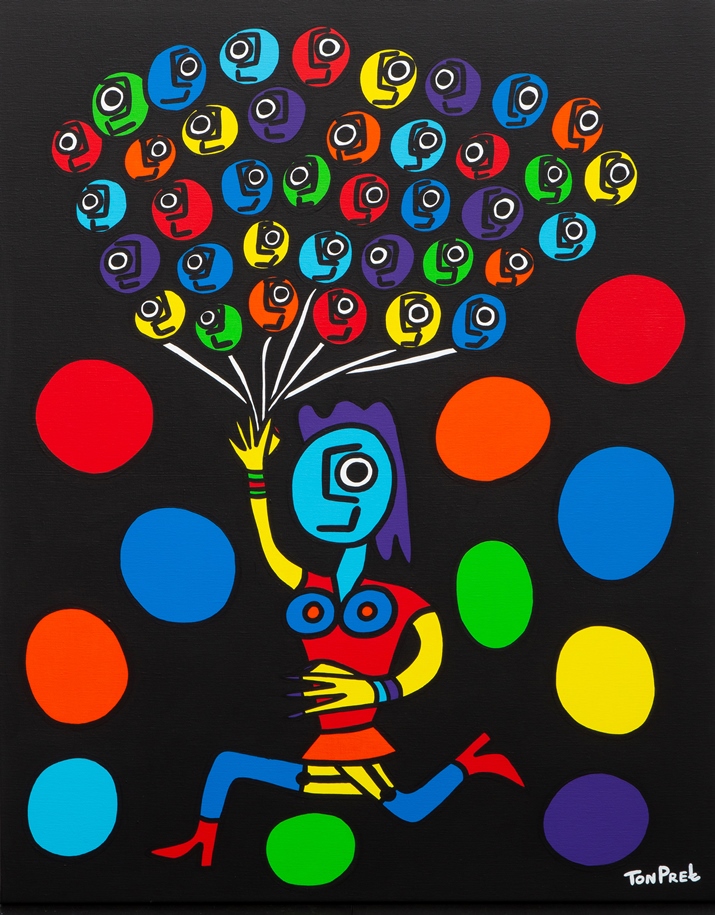 Escape from darkness with a smile 80cm x 100cm acrylic