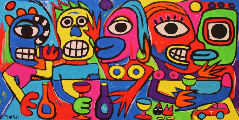 New Rock and Raw style. Drinking and more 160cm x 80cm acrylic on canvas