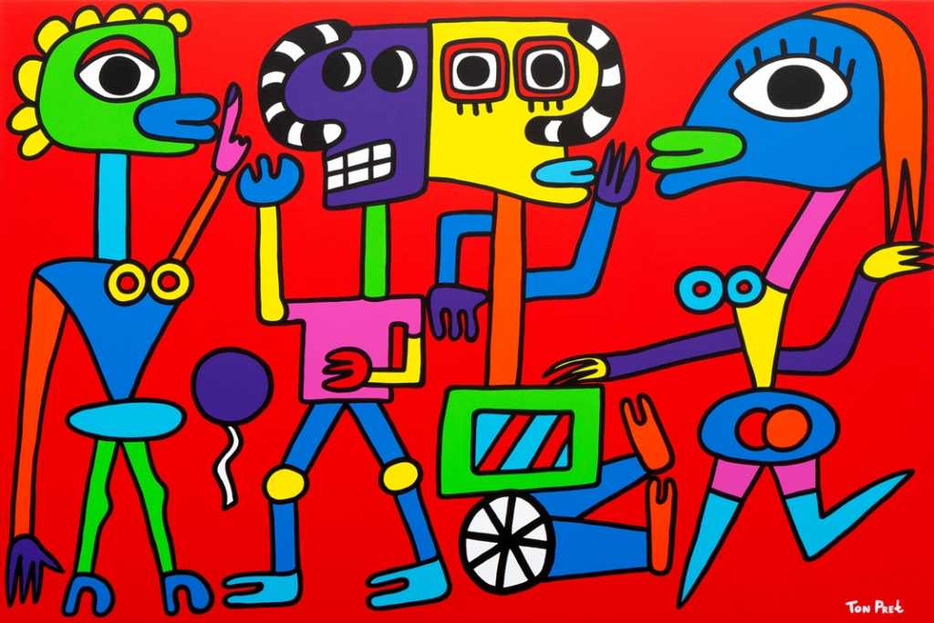 Long Necks, acrylic on canvas 150cm x100cm
