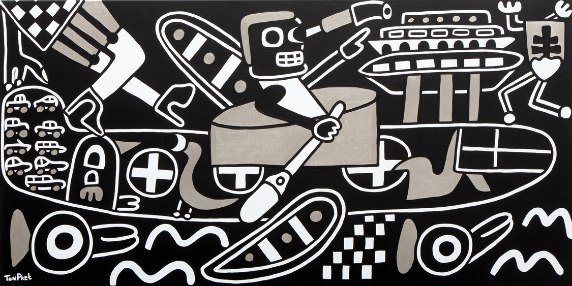 I had a dream in black white and silver 160cm x 80cm acrylic on canvas