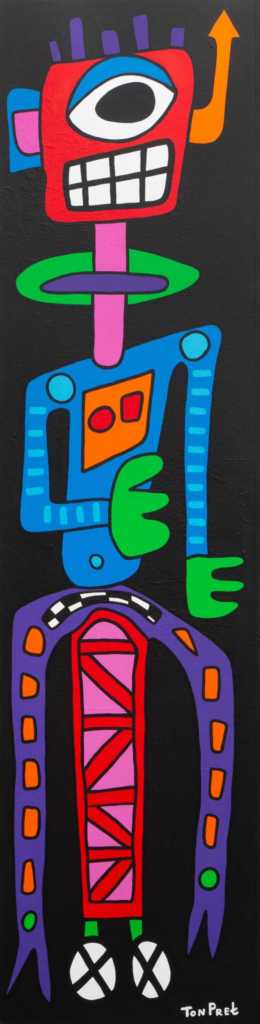 Pain in the ash but still happy ca 63cm x 245cm acrylic on wooden panel