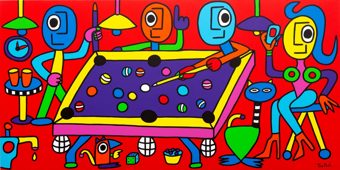 Chilling with friends 160cm x 80cm acrylic on canvas