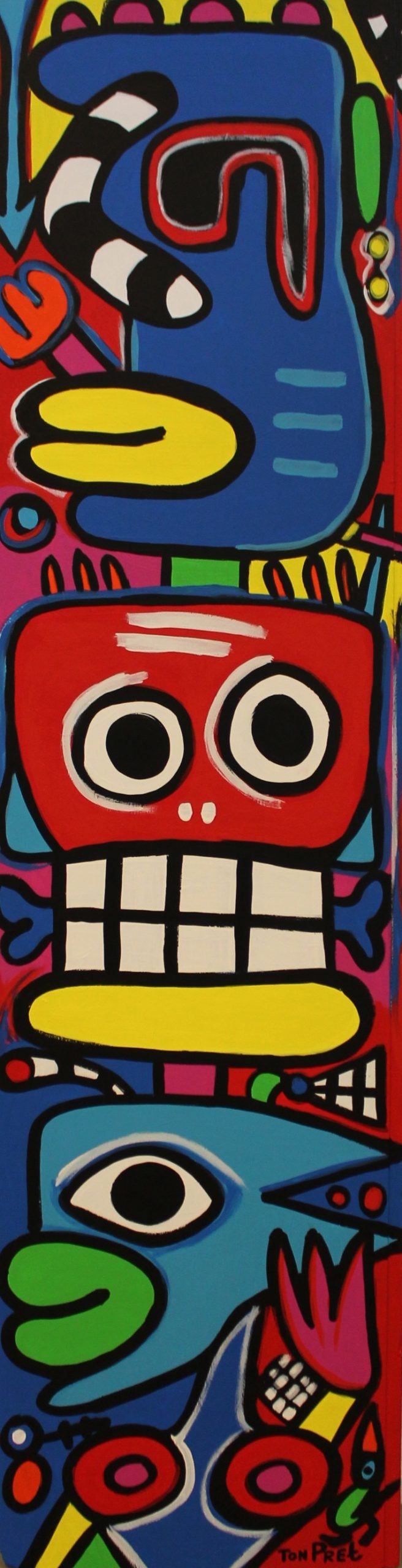 Totem, acrylic paint on wooden panel 65 x 245cm SOLD