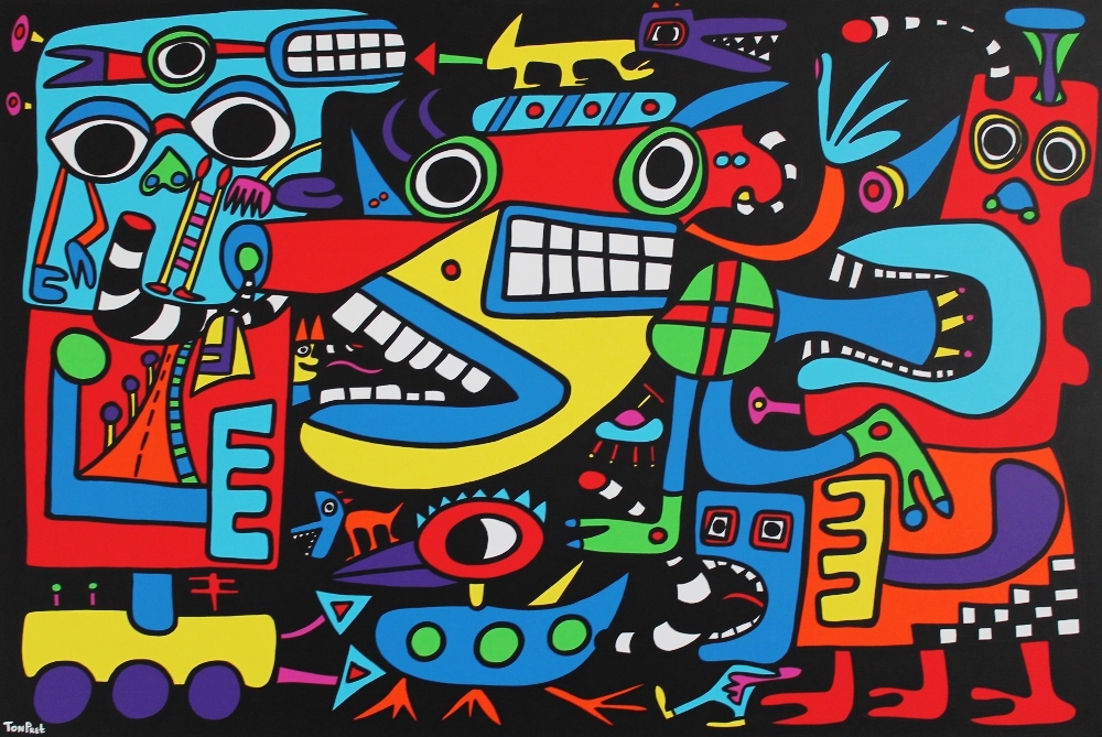 Crowded-house-100cm-x-150cm-acrylic-on-canvas-SOLD