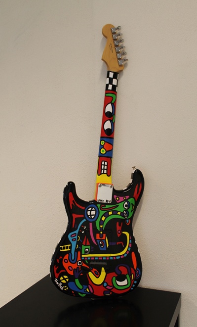 Fendor Stratocaster art edition for French rock artist Jean Pierre Danel black edition (SOLD)